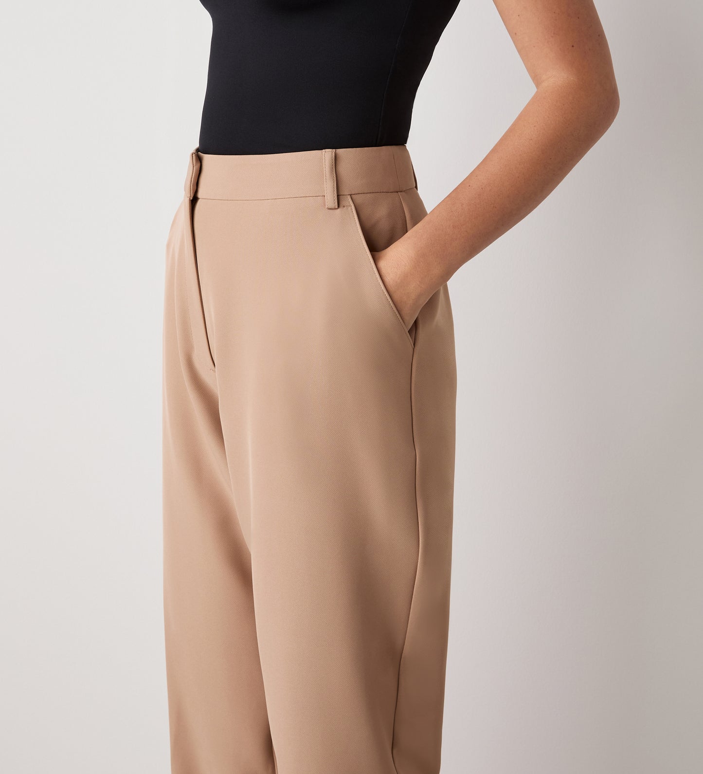 Harper Camel Straight Leg Trousers