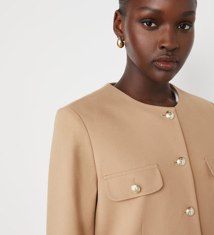 Imogen Camel Ponte Jersey Jacket