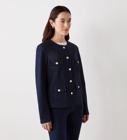 Imogen Navy Ponte Jersey Jacket