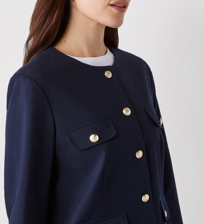 Imogen Navy Ponte Jersey Jacket