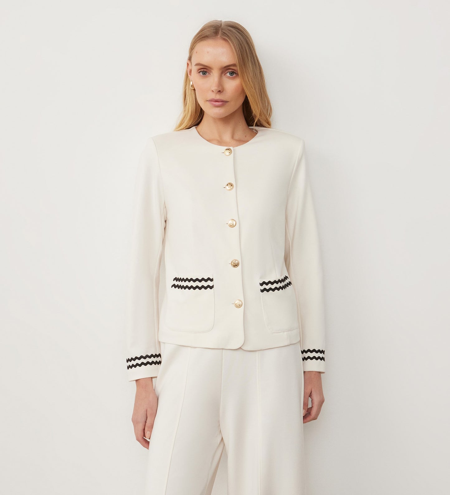 Molly Ivory Ponte Jersey Jacket