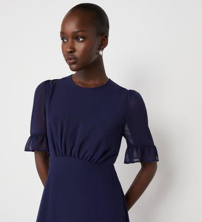 Jennifer Navy Chiffon Midi Dress