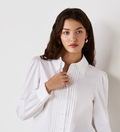 Judith White Cotton Rich Shirt