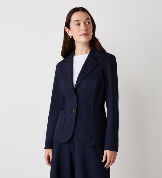 Jules Navy Ponte Jersey Blazer