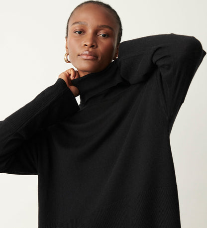 Sienna Black Roll Neck Jumper