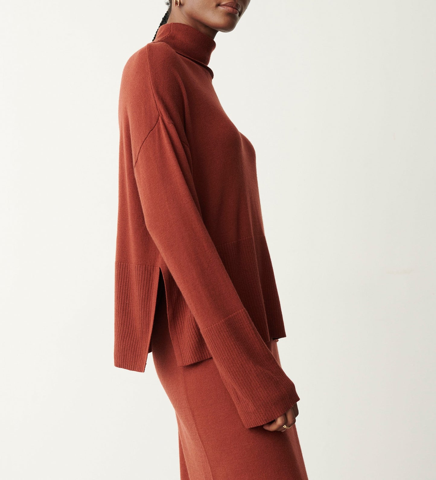 Sienna Brick Roll Neck Jumper