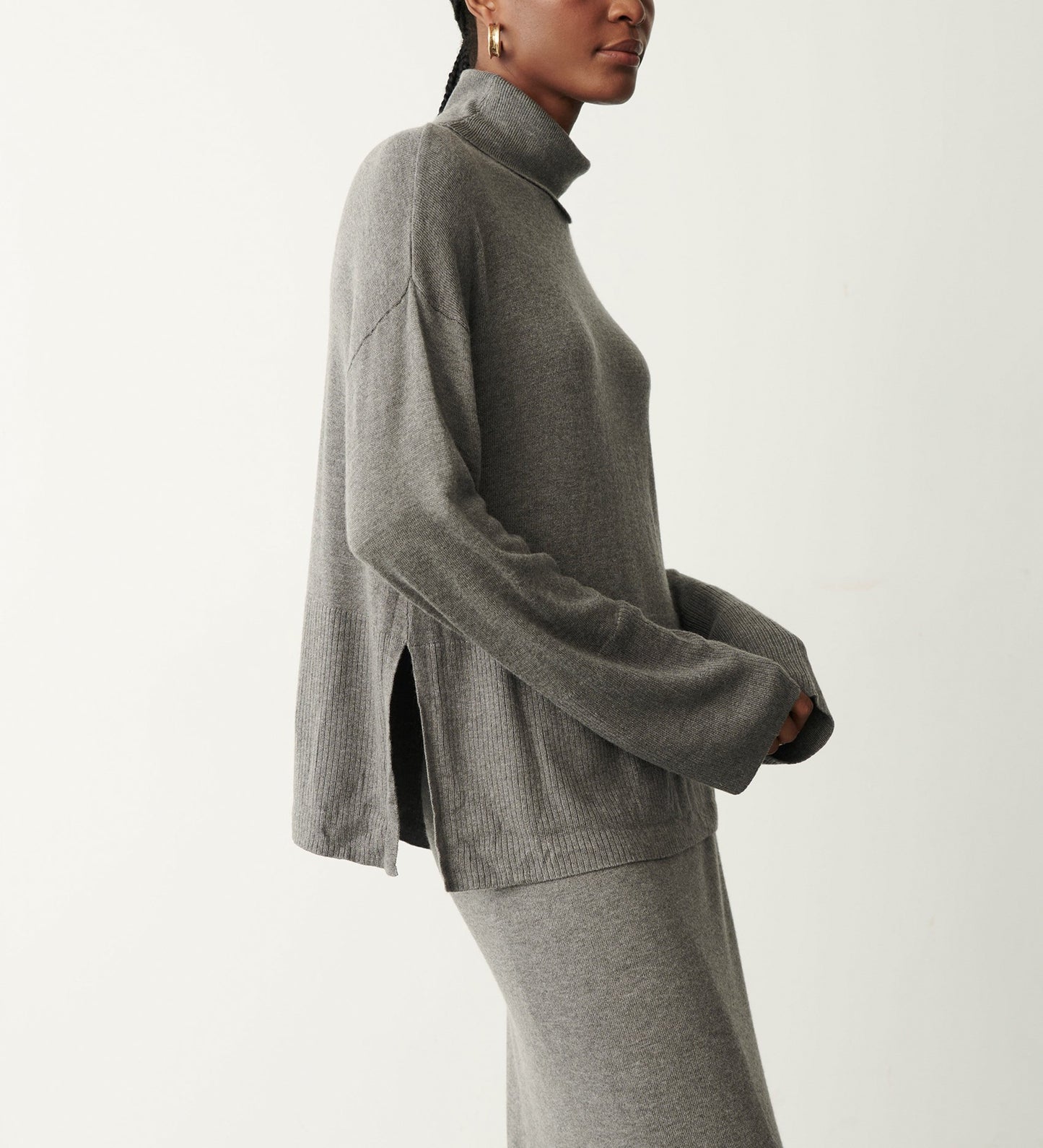 Sienna Grey Marle Roll Neck Jumper