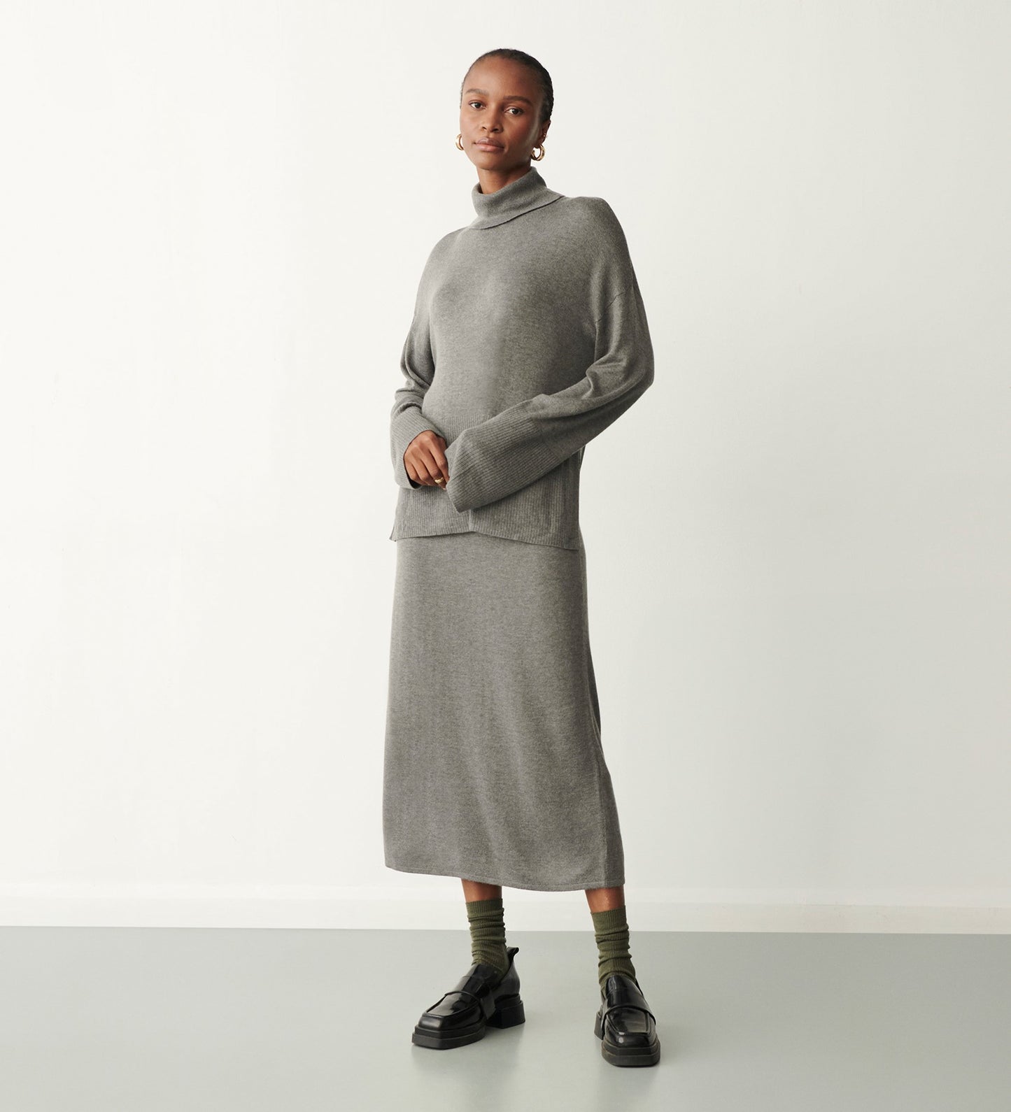 Sienna Grey Marle Roll Neck Jumper