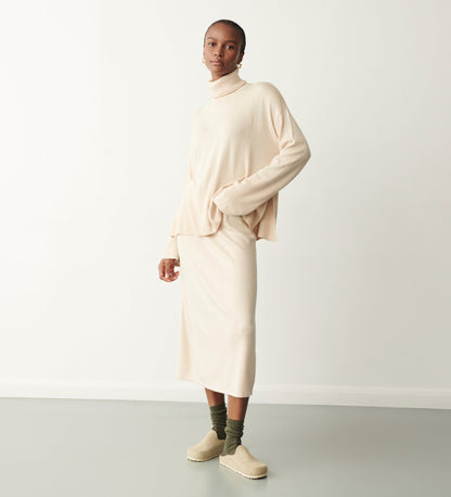 Sienna Pale Oatmeal Roll Neck Jumper