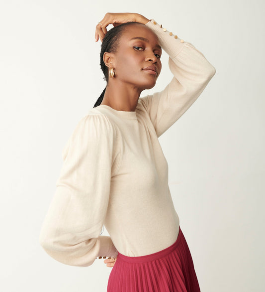 Avery Ivory Knitted Crew Jumper