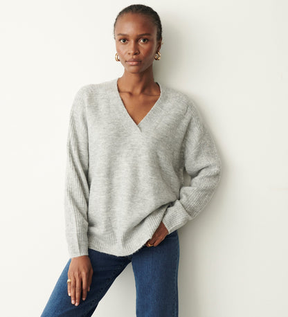 Maddie Grey Marle V Neck Jumper