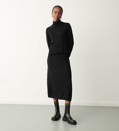 Leona Black Roll Neck Jumper