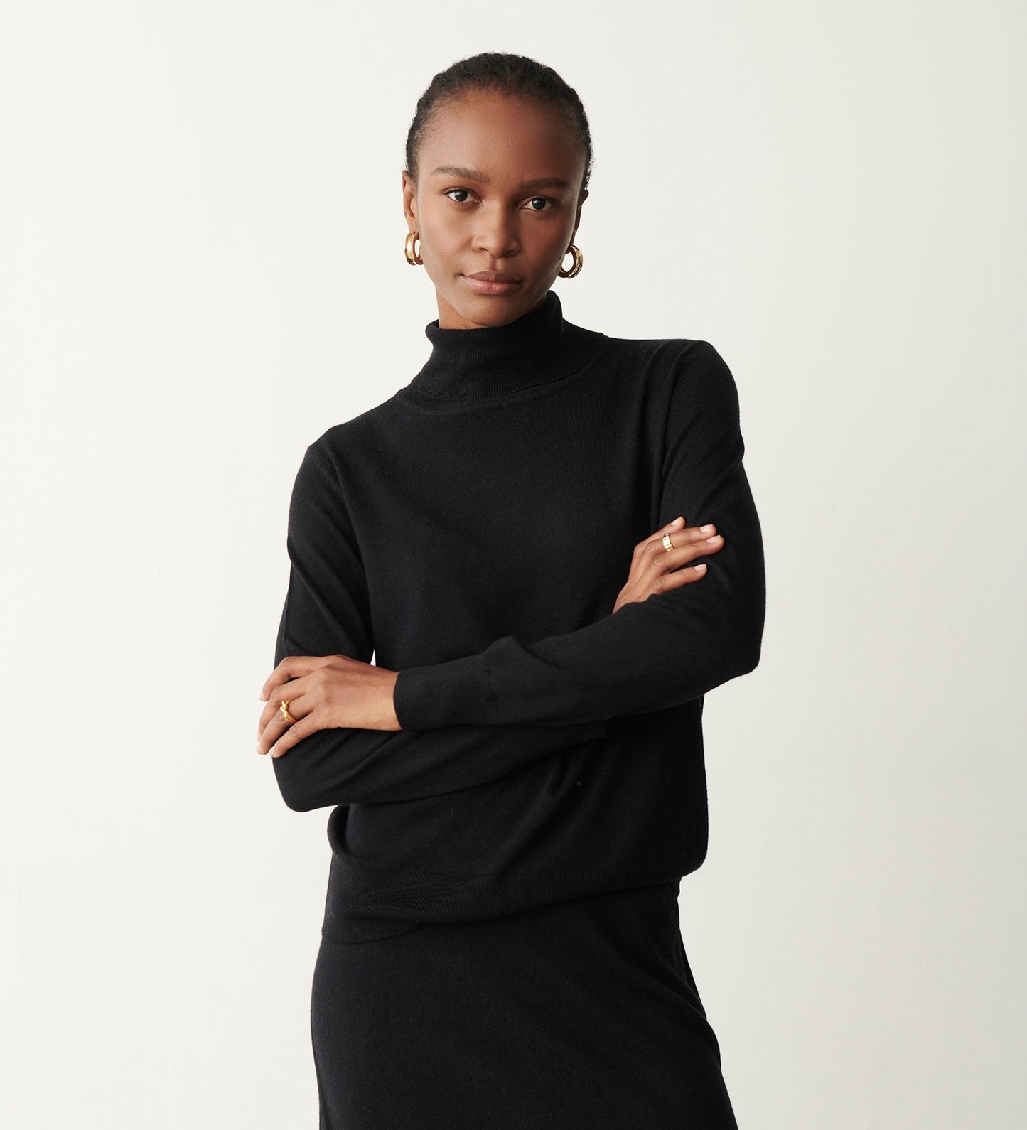 Leona Black Roll Neck Jumper