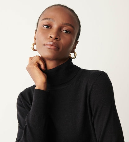 Leona Black Roll Neck Jumper