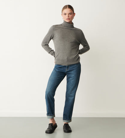 Leona Grey Marle Roll Neck Jumper