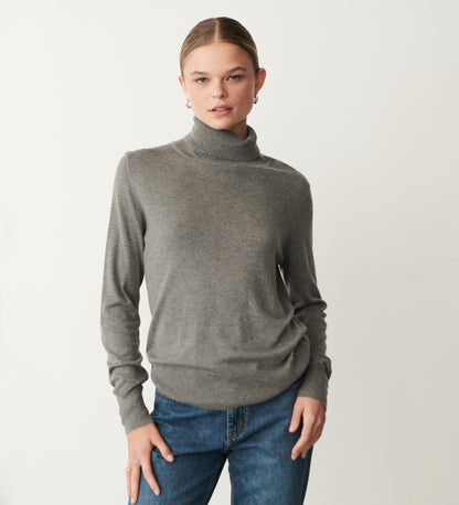 Leona Grey Marle Roll Neck Jumper