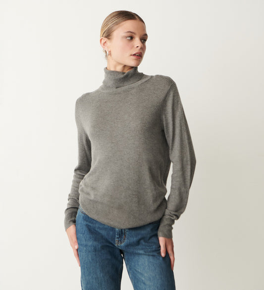 Leona Grey Marle Roll Neck Jumper