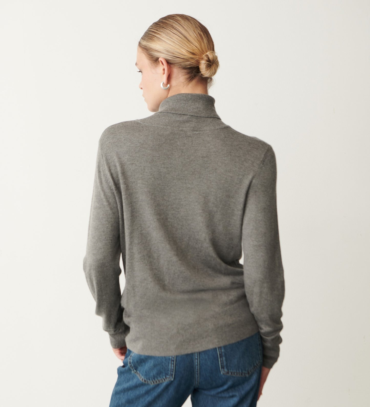 Leona Grey Marle Roll Neck Jumper