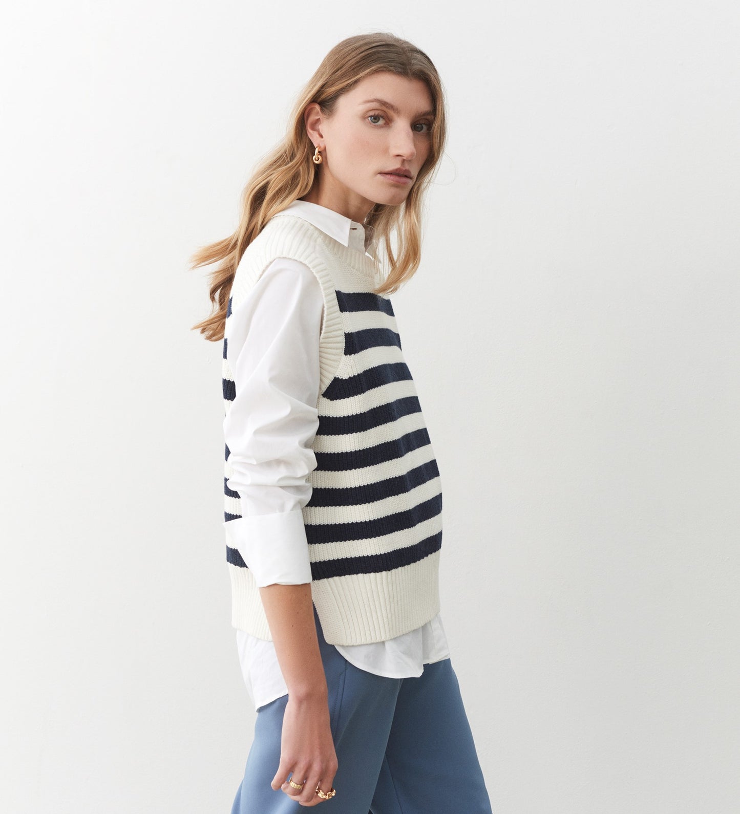 Lexi Stripe Cotton mix Vest