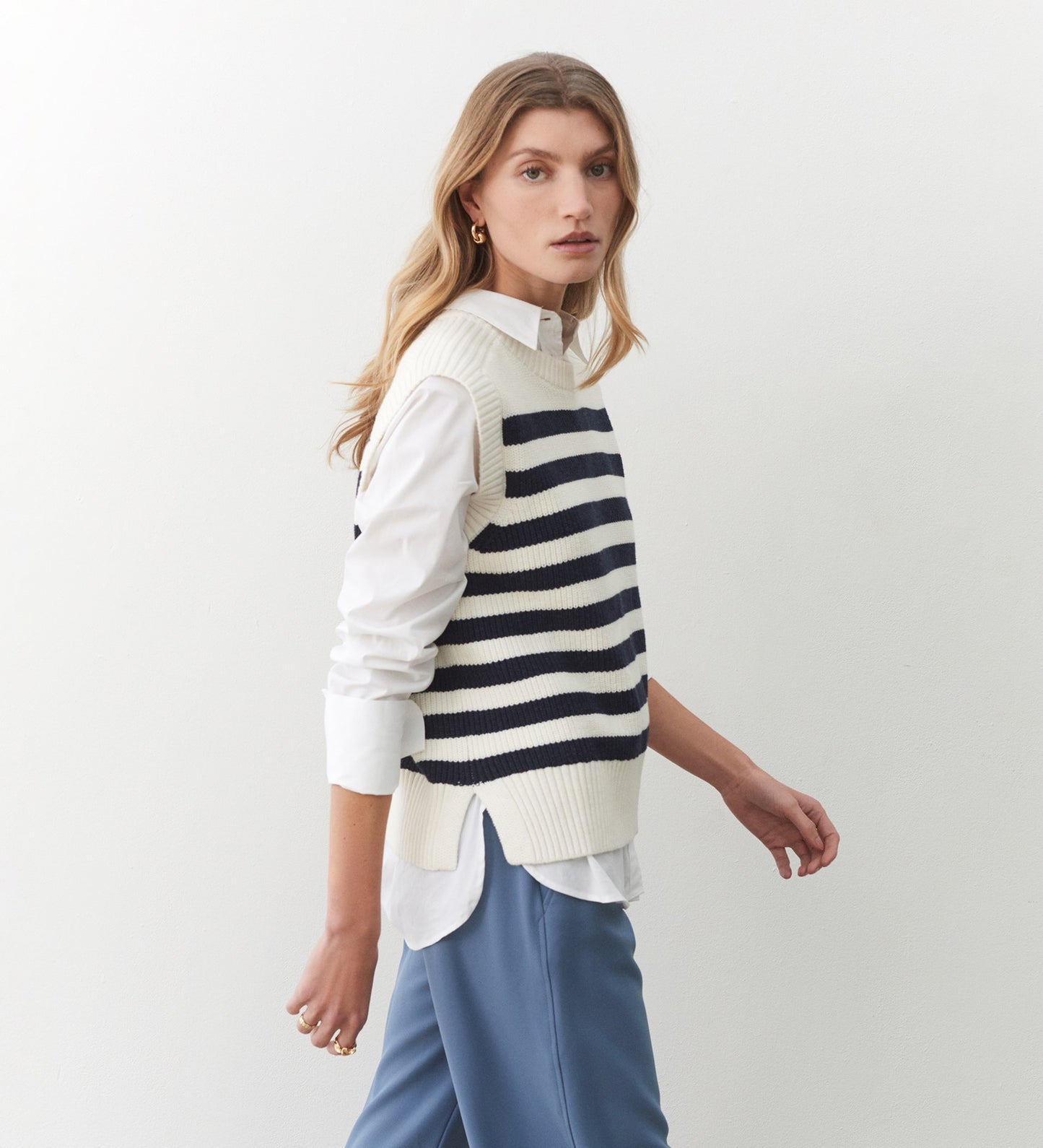 Lexi Stripe Cotton mix Vest