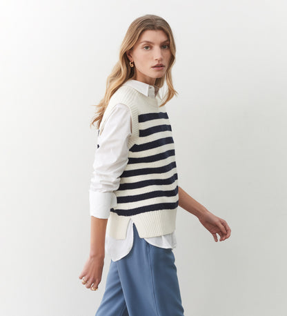 Lexi Stripe Cotton mix Vest