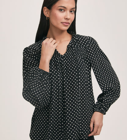 Kiya Black Spot Crepe Blouse