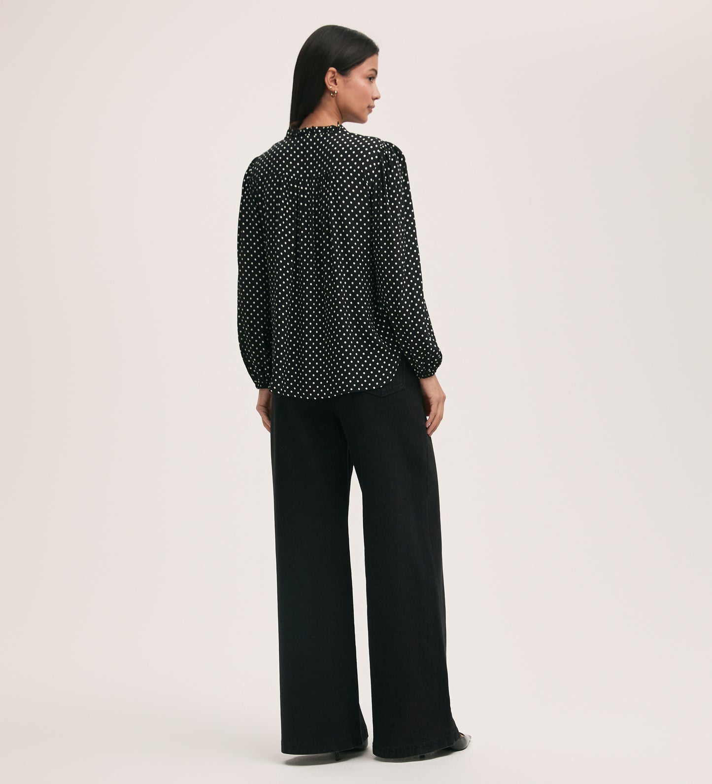 Kiya Black Spot Crepe Blouse