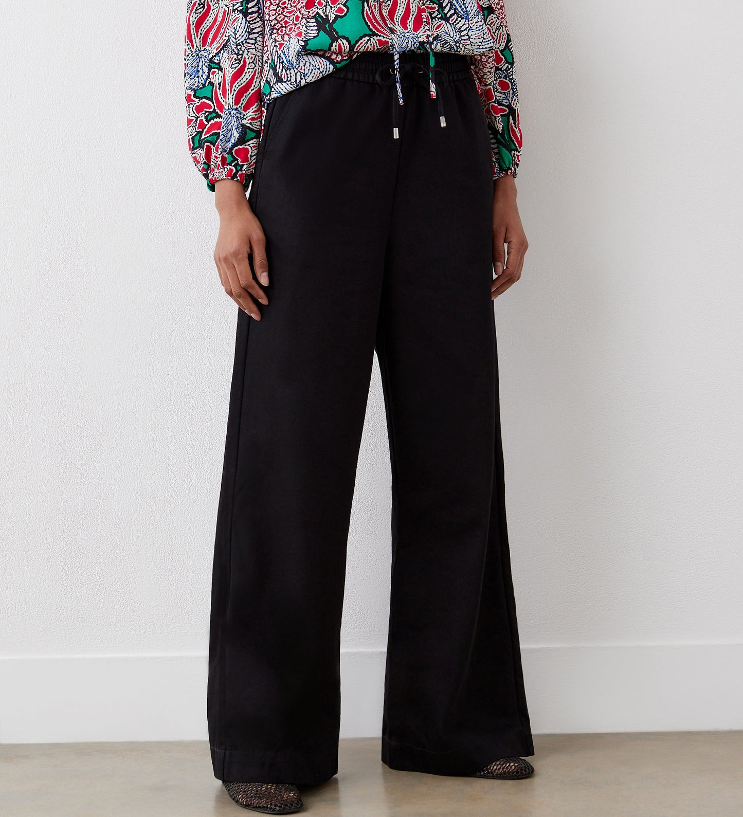 Dixie Black Denim Wide Leg Trouser