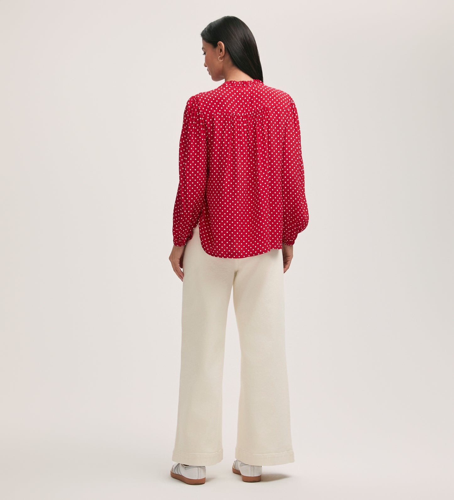 Kiya Red Spot Crepe Blouse