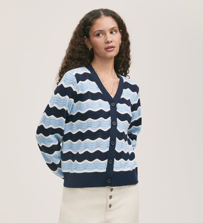 Kate Blue Stripe Cardigan