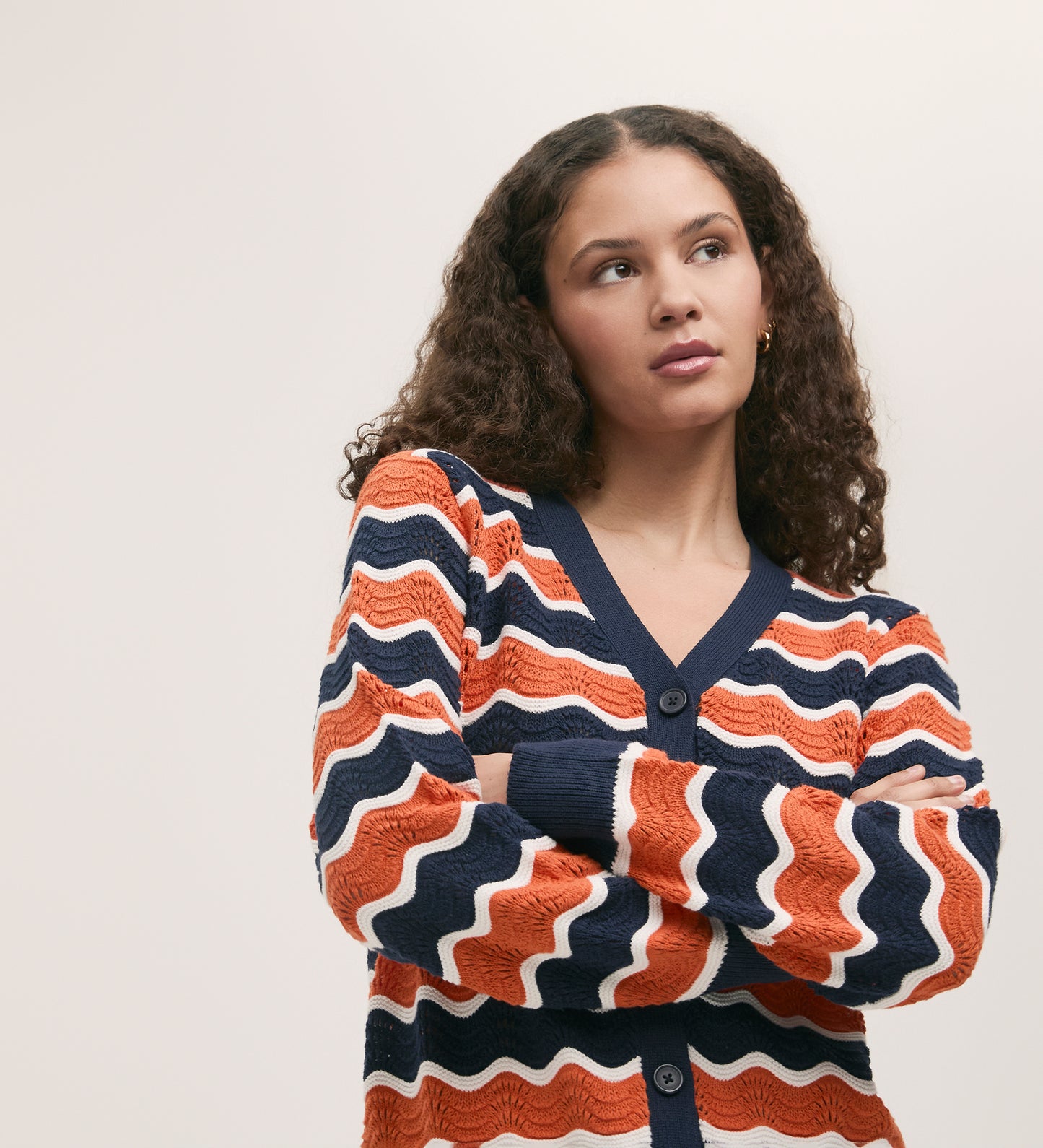 Kate Orange Stripe Cardigan