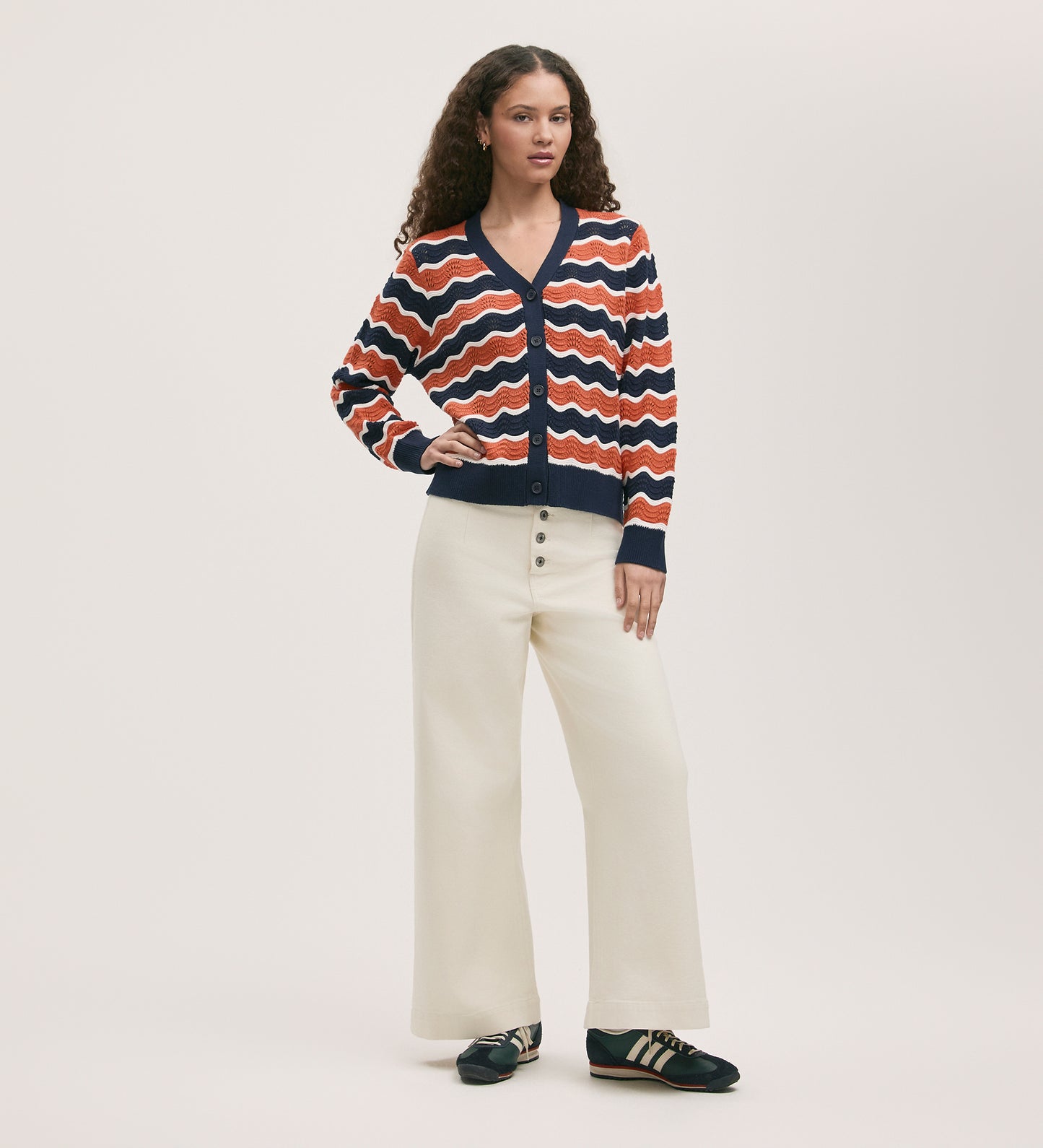 Kate Orange Stripe Cardigan