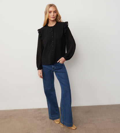 Lelani Black Chiffon Blouse