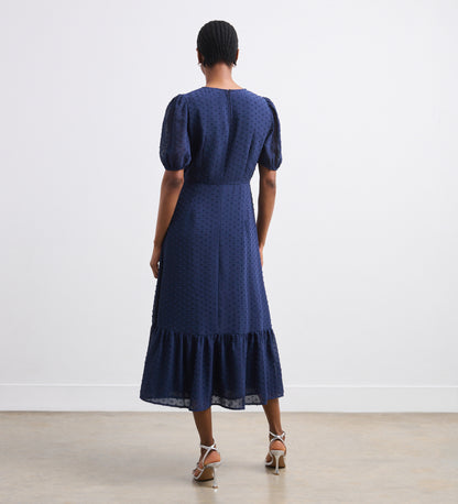 Loretta Navy Georgette Midi Dress