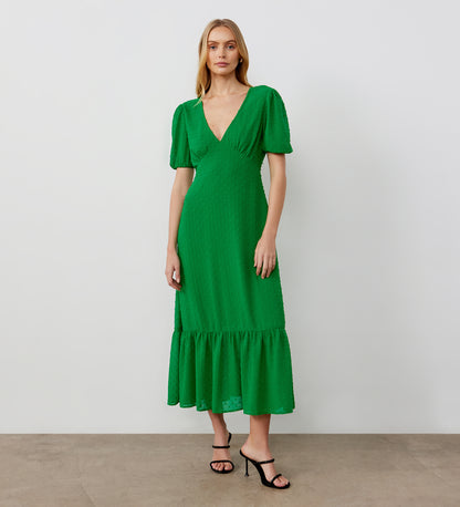 Loretta Green Georgette Midi Dress