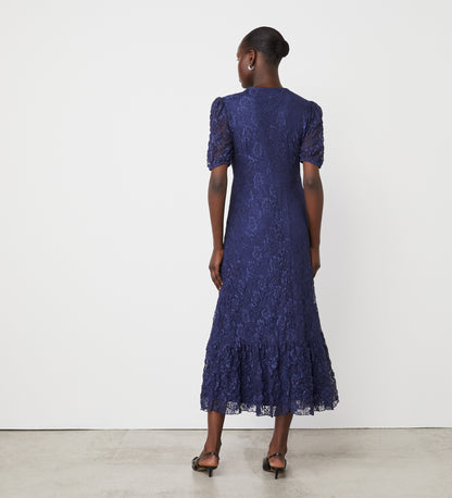 Loretta Navy Lace Midi Dress