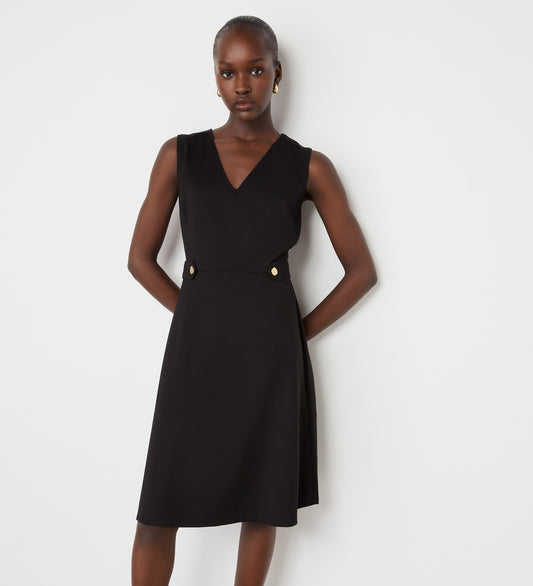 Lori Black Ponte Jersey Knee Length Dress