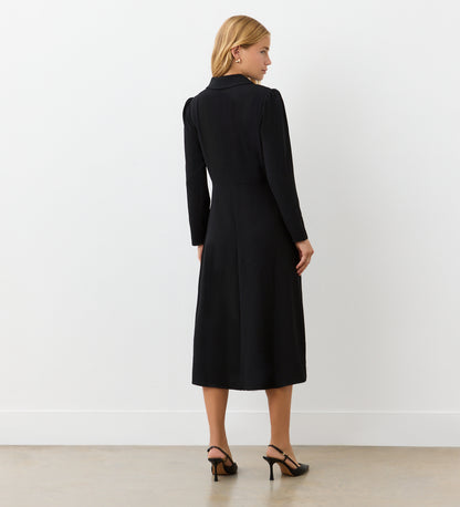 Lucia Black Crepe Midi Dress