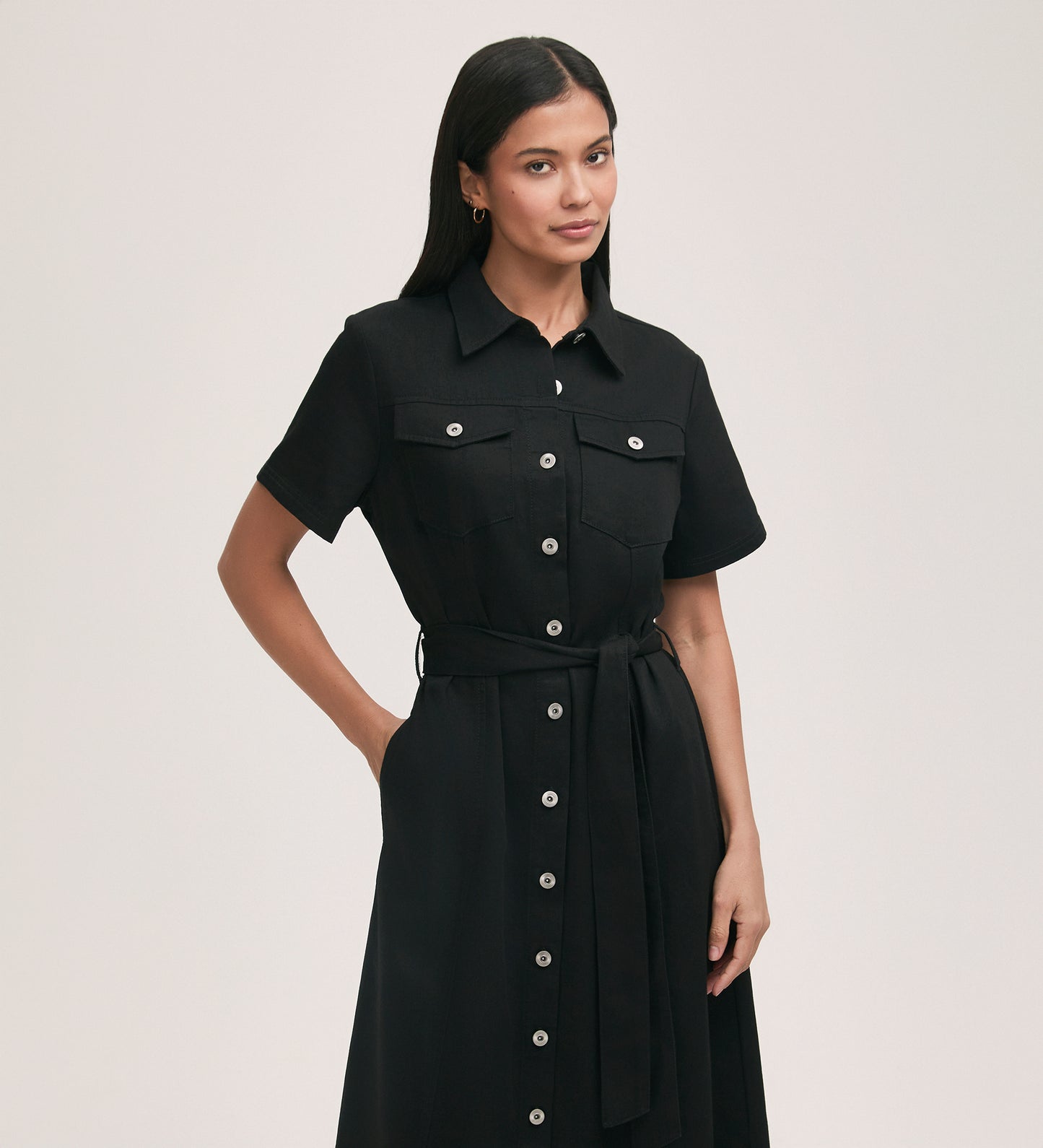 Lily Black Denim Midi Dress