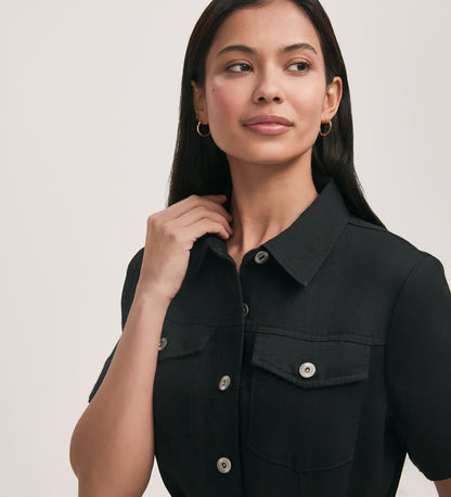 Lily Black Denim Midi Dress