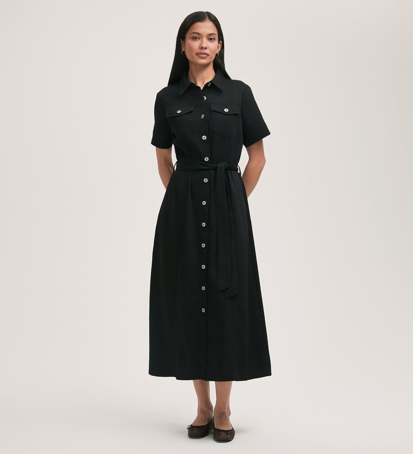 Lily Black Denim Midi Dress