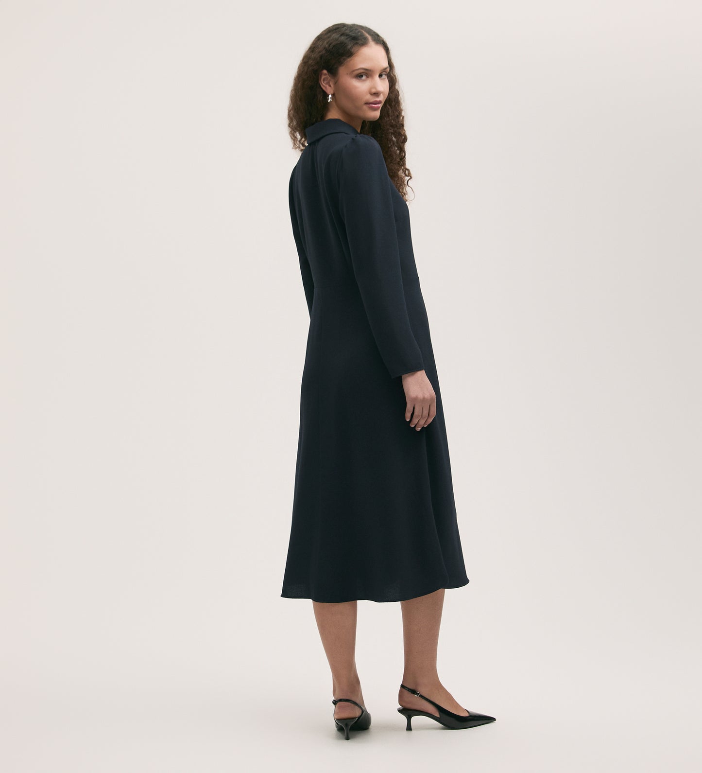 Lucia Navy Crepe Midi Dress