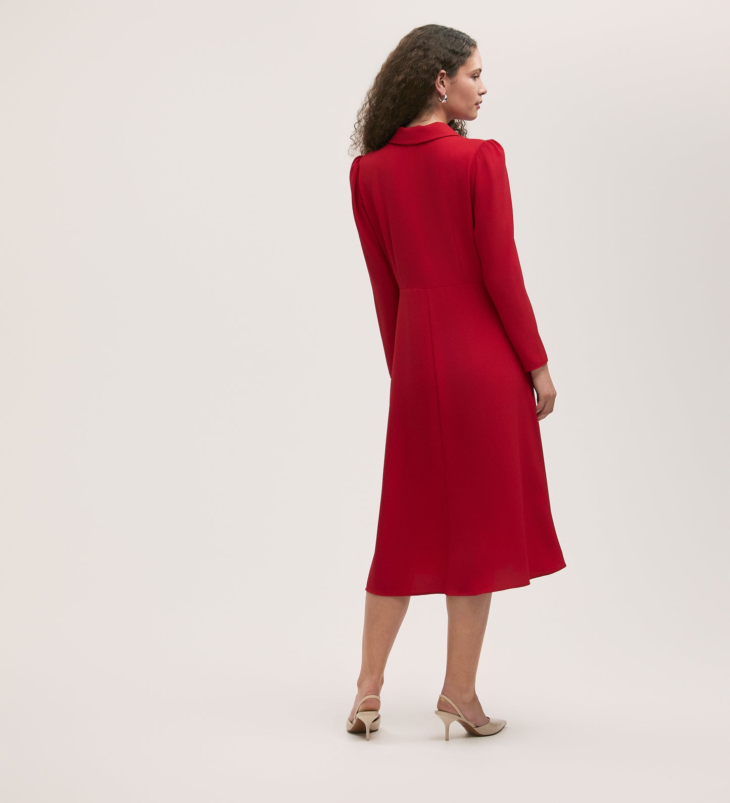 Lucia Red Crepe Midi Dress