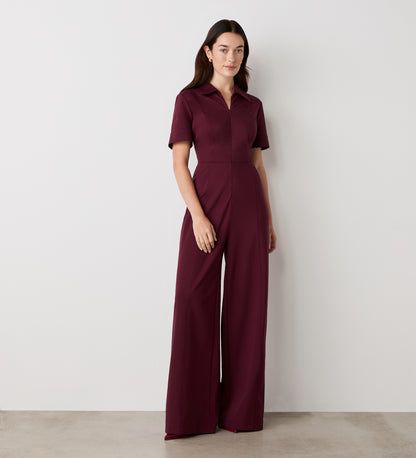 Marley Burgundy Ponte Jersey Jumpsuit