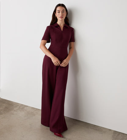 Marley Burgundy Ponte Jersey Jumpsuit