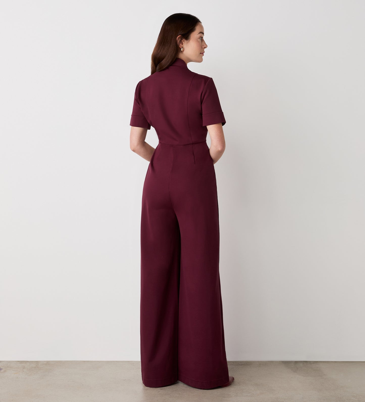 Marley Burgundy Ponte Jersey Jumpsuit