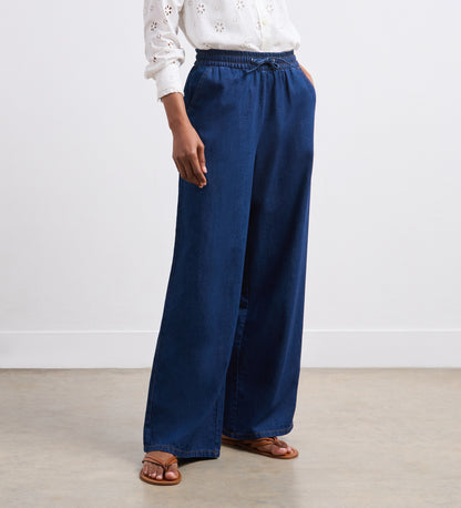 Dixie Mid Wash Denim Wide Leg Trousers