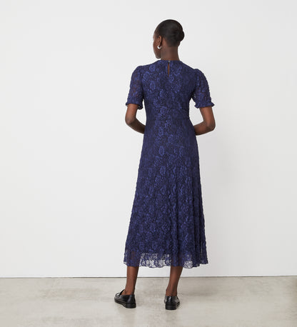 Mela Navy Lace Midi Dress