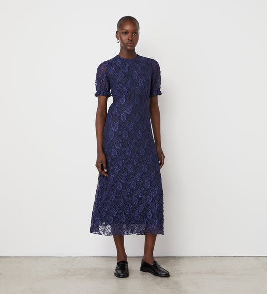 Mela Navy Lace Midi Dress