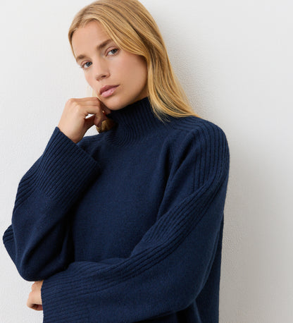 Melanie Navy Knitted Jumper